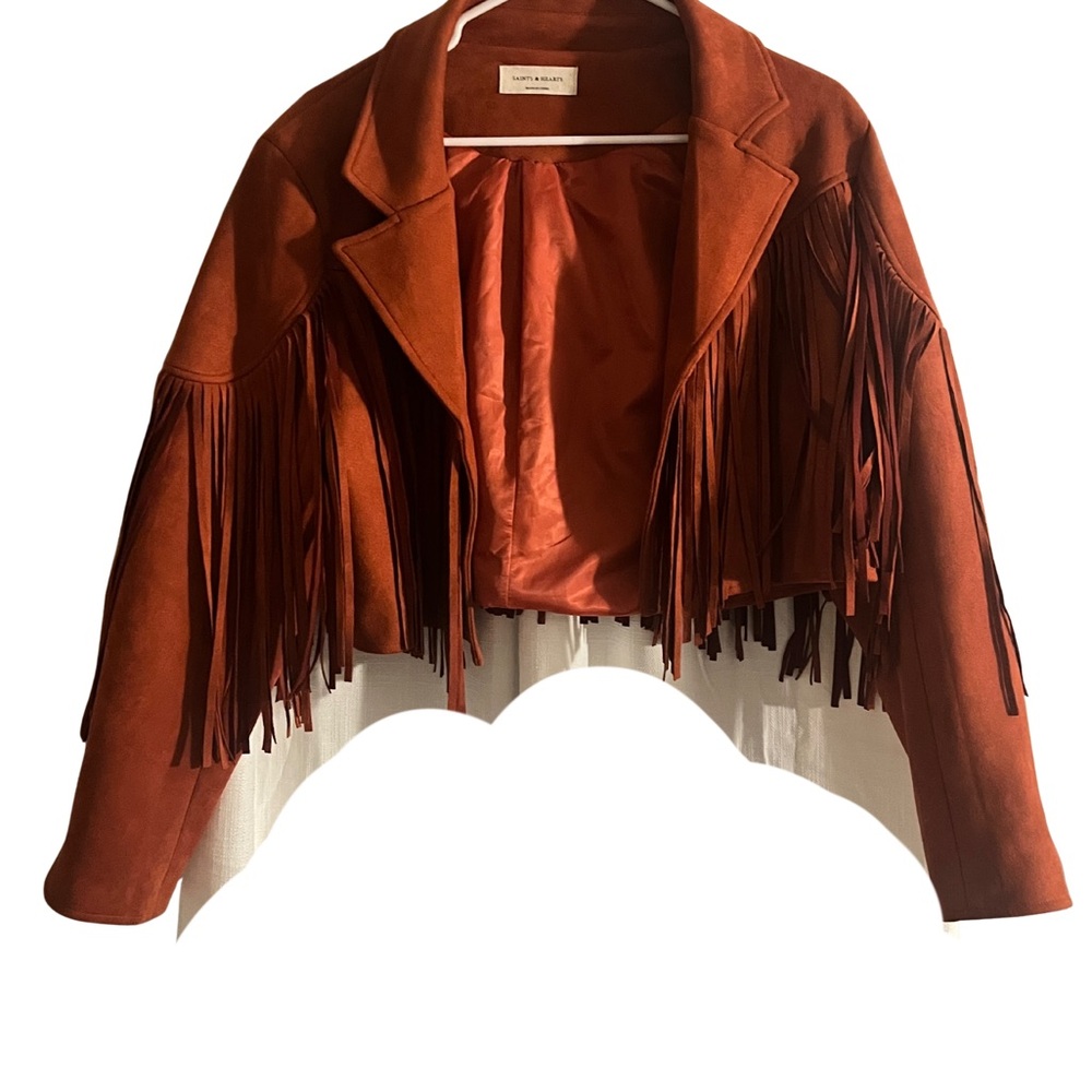 Brown Fringe Women's Blazer